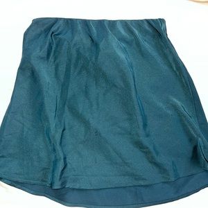 Green silky skirt